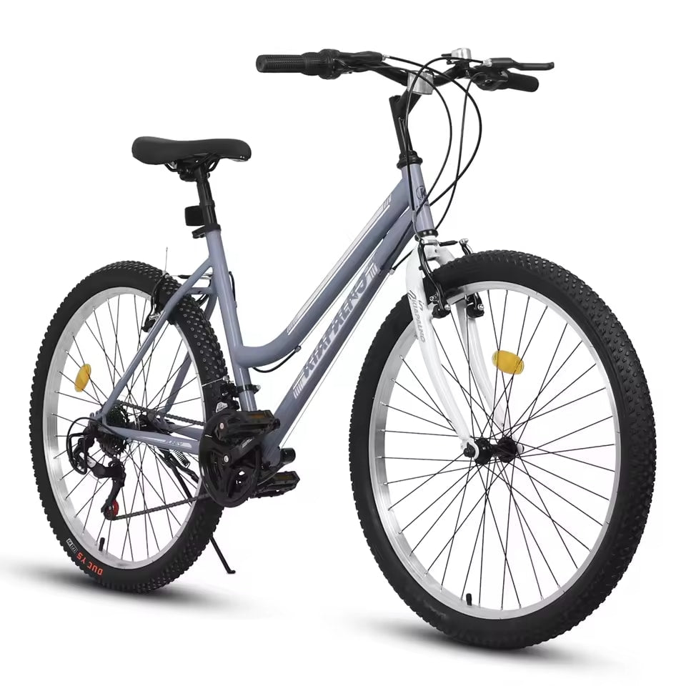 Ecarpat Womens Girls 26 Inch Mountain Bike, 21 Speed Outdoor Cycling Bike, Womens' Bicycles V-Brake with High Carbon Steel Frame
