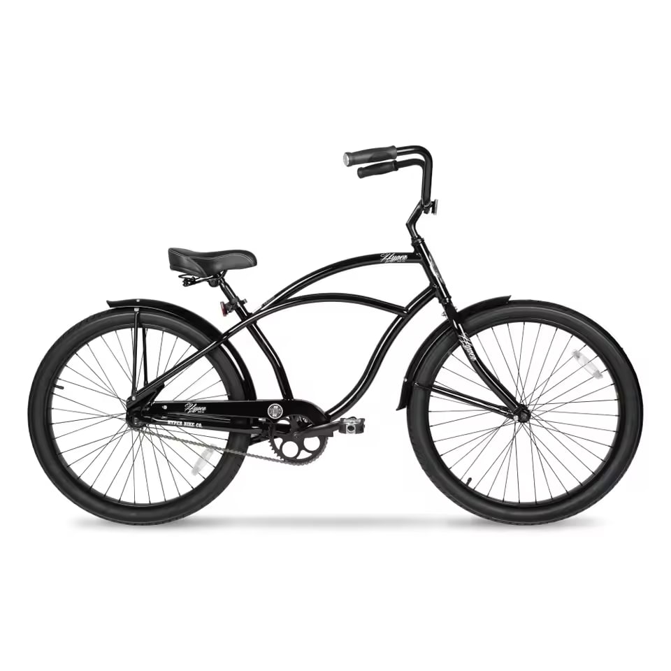 26" Bicycle Men's Beach Cruiser Bike, Black